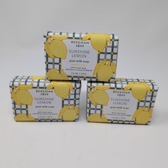 Beekman 1802 Other - Beekman 1802 Sunshine Lemon (3x) Goat Milk Soap w/ Shea Butter 3.5oz Bar